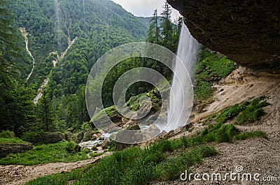 Pericnik waterfall near Mojstrana village, Slovenia Stock Photo